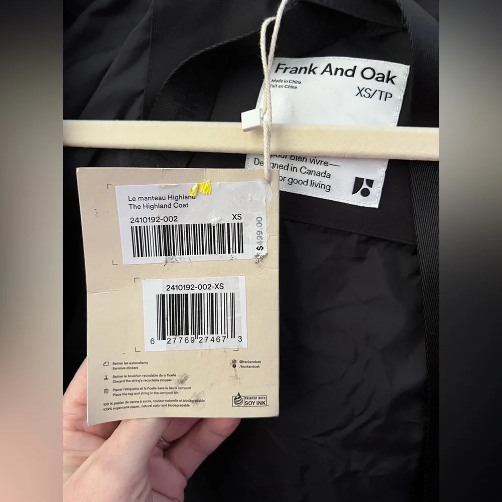 Frank And Oak Women's Highland Midi Length Puffer Coat Size XS New